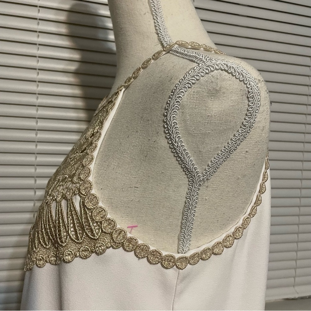 Lilly Pulitzer Pearl White Shift Dress Resort White Gold Halter - Picture 5 of 12